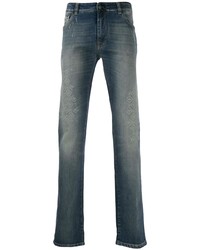 Etro Embroidered Panel Straight Jeans