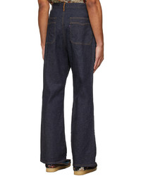 Needles Indigo Pm Embroidery Boot Cut Jeans