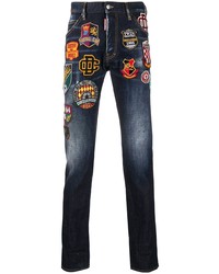 DSQUARED2 Patch Embroidered Straight Leg Jeans