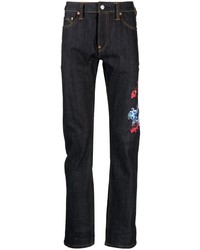 Evisu Samurai Print Mid Rise Slim Fit Jeans