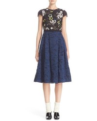 Erdem Shirley Floral Embroidered Lace Jacquard Dress
