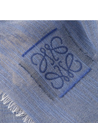 Loewe Embroidered Cotton Voile Scarf