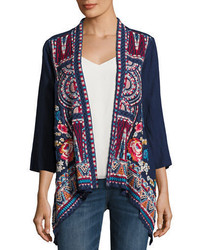 Johnny Was Jwla For Mina Embroidered Linen Cardigan