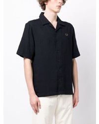 Fred Perry Logo Embroidered Cotton Linen Shirt