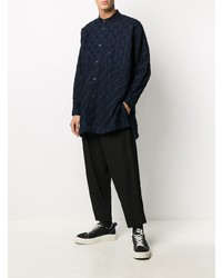 Issey Miyake Contrasting Embroidery Cotton Shirt