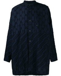 Issey Miyake Contrasting Embroidery Cotton Shirt
