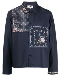 YMC Embroidered Long Sleeve Cotton Shirt