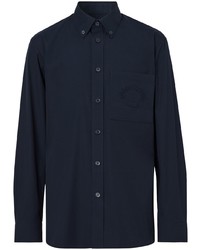 Burberry Logo Embroidered Long Sleeved Shirt