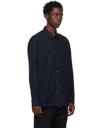 Solid Homme Navy Embroidered Shirt