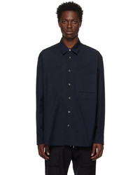 Solid Homme Navy Embroidered Shirt