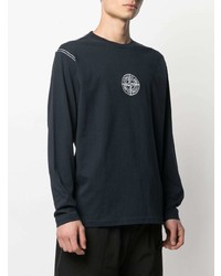 Stone Island Embroidered Logo Long Sleeved T Shirt