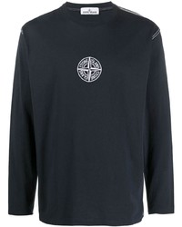 Stone Island Embroidered Logo Long Sleeved T Shirt