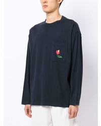 YMC Embroidered Motif Long Sleeve T Shirt
