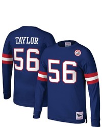 Mitchell & Ness Lawrence Taylor Royal New York Giants Throwback Retired Player Name Number Long Sleeve Top