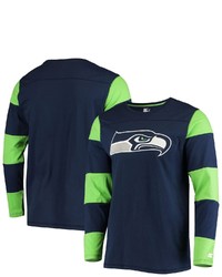 STARTE R College Navyneon Green Seattle Seahawks Field Jersey Long Sleeve T Shirt At Nordstrom