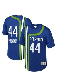 Mitchell & Ness Pete Maravich Royal Atlanta Hawks Mesh T Shirt