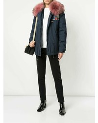 Mr & Mrs Italy Embroidered Hooded Parka Coat