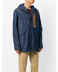 Mr & Mrs Italy Embroidered Patch Denim Parka
