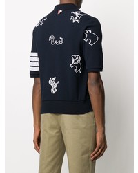 Thom Browne All Over Chain Stitch Polo Shirt