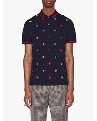 Gucci Cotton Polo With Bees And Stars