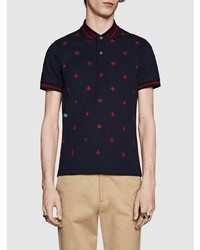 Gucci Cotton Polo With Bees And Stars