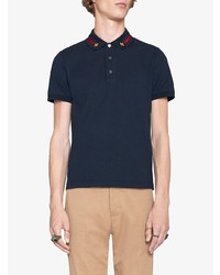 Gucci Cotton Polo With Web And Bee
