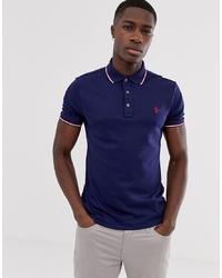 Polo Ralph Lauren Custom Regular Fit Pima Jersey Polo With Tipped Collar In Navy