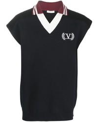Valentino Embroidered Logo Sleeveless Polo Shirt