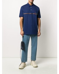 Gucci Embroidered Web Stripe Polo Shirt