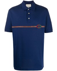 Gucci Embroidered Web Stripe Polo Shirt
