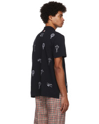 Thom Browne Navy Embroidered Sky Icons Polo
