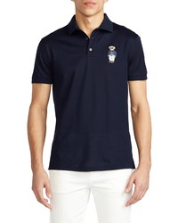 Ralph Lauren Purple Label Slim Fit Polo Bear Applique Polo In Classic Chairman Navy At Nordstrom