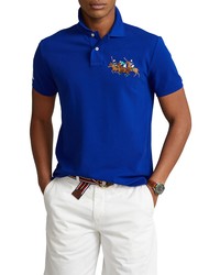 Polo Ralph Lauren Triple Pony Embroidered Pique Polo In Heritage Royal At Nordstrom