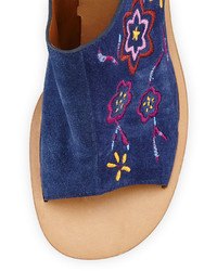 See by Chloe Dakota Embroidered 70mm Sandal Blue