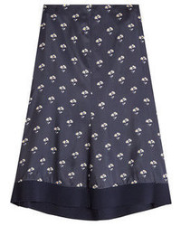 Victoria Beckham Embroidered Satin Skirt