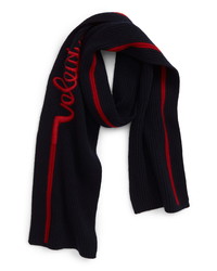 Valentino Bandeaux Embroidered Wool Cashmere Scarf