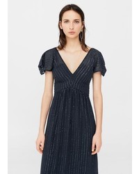 Navy Embroidered Sequin Dress