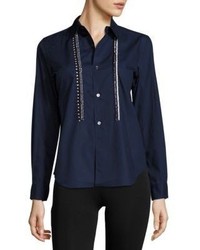 Comme Comme Wool Embroidery Cotton Shirt