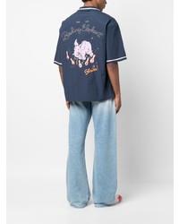 Kenzo Bowling Elephant Embroidered Poplin Shirt