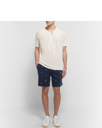 J.Crew Lighthouse Embroidered Loopback Cotton Jersey Shorts