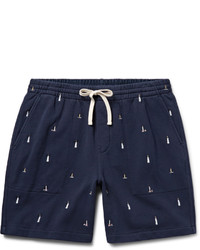 J.Crew Lighthouse Embroidered Loopback Cotton Jersey Shorts
