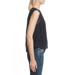 Rebecca Taylor Sheer Embroidered Silk Top