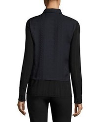 Yigal Azrouel Silk Embroidered Blouse