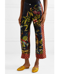F.R.S For Restless Sleepers Tartaro Cropped Printed Silk Straight Leg Pants