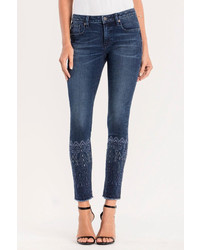 Miss Me Embroidered Ankle Skinny Jeans