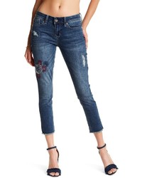 Seven7 Embroidered Patch Ankle Skinny Jeans