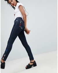 Love Moschino Embroidered Pocket Skinny Jeans