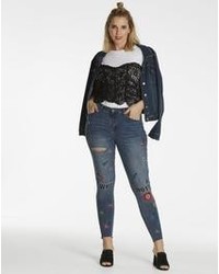 Embroidered Stepped Chloe Skinny Jeans Regular Length