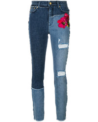 Dolce & Gabbana Floral Embroidered Distressed Skinny Jeans