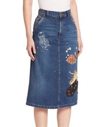 RED Valentino Embroidered Star Stud Skirt